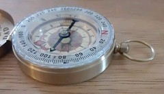 PP Bean Classic Compass “To My Son…Love Dad” Gold Pocket Compass NEW NIB
