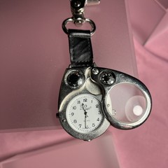 Compass Multifunctional Magnifying Lens Watch Temp & Clip Keychain