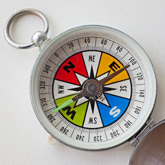 Vintage YCM Pocket Compass Made in Japan Working Needle Stopper Flip Lid Case