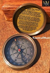 Engraved Brass Compass Wooden Box Famous Poet Quotes Graduation Gifts Men