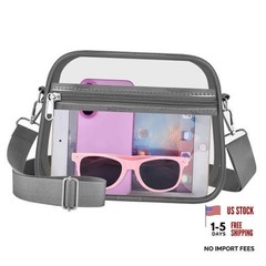 Clear Bag for Stadium Events Clear Purse Stadium Bag Satchel Small Grey Clear