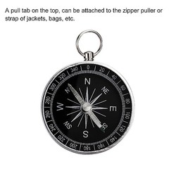 Pocket Compass, Survival Sports Navigation Compass with Key Ring White,Black