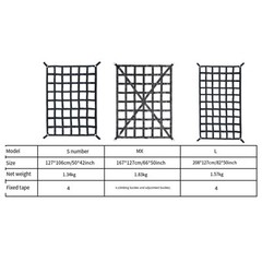 Cargo Net for Truck Bed and Roof Rack with Adjustable Hooks