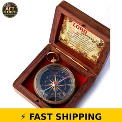 Trust in The Lord Engraved Compass with Wooden Box – Gift for All Occasions