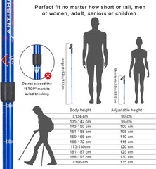 Lightweight Adjustable Shock Absorbing Trekking Poles, 2-pc Pack