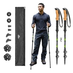 Trekking Poles – Aluminum Hiking Walking Sticks with Adjustable Locks Expanda…