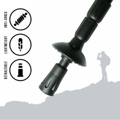 2 PCS Trekking Walking Hiking Sticks Anti-shock Adjustable Alpenstock Poles Red