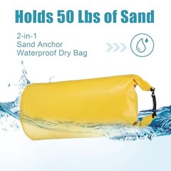 4 Pcs Sand Anchor 20 L 2 in 1 PWC Waterproof Dry Bag with Adjustable Buoy
