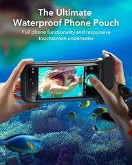 Waterproof Phone Pouch for iPhone 13 Pro / 14 Pro / 15 Pro, Underwater Black