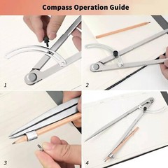 Portable 24-Inch Metal Compass for Professional Woodworking and Geometry Tasks