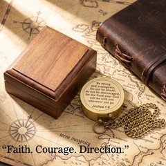 Solid Brass Directional Engraved Compass, Baptism Gifts for Boys Girls, First…