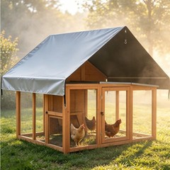 Durable Oxford Cloth Outdoor Chicken Coop Cover Black Waterproof Sunshade