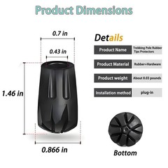 6Pcs Rubber Trekking Pole Tips – Hiking Pole Protectors, Shock Absorbing Feet, 1