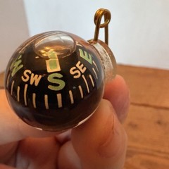1 Survival Compass Ball Pin On Liquid Filled Camping Hiking Military Outdoor