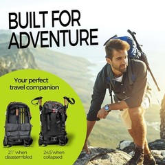 Lightweight 7075 Aluminum Collapsible Trekking Poles for Hiking, 2 Pack