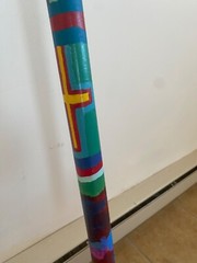 hiking stick,handcrafted,painted and wood burned.one of a kind.