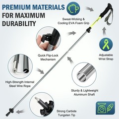 Collapsible Trekking Poles for Hiking, Lightweight Folding Hiking Poles with …