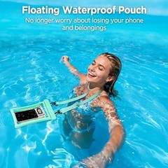 Floatable Waterproof Phone Pouch 2 Pack Up Up to 10.0″-Floatable Black+Green
