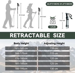 All-Terrain Hiking Poles – Collapsible, Lightweight, 2 Pack with Accessories
