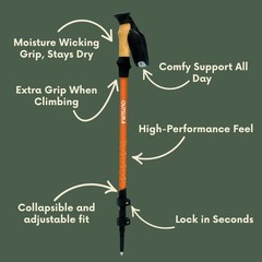 Carbon Fiber Hiking Stick 2 Pack – Professional Grade, Collapsible Trekking &…