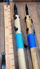 CUSTOM CEDAR STICKS TREK HIKE CAMP PARACORD OR LEATHER WRAP OR LANYARD+COMPASS