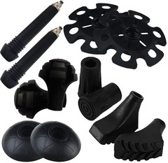 Monfasye Trekking Poles Tips, Rubber Hiking Sticks End Caps Large, 12 Pack