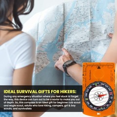 TurnOnSport Orienteering Compass for Hiking, Backpacking & Camping – Advanced…