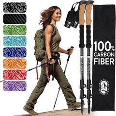100% Carbon Fiber Trekking Poles by USA Brand – Ultra Strong Lightweight Collaps