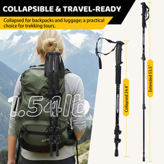 2x Collapsible Lightweight Trekking Hiking Poles Walking Sticks for Backpacking
