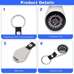 Compass Keychain Aluminum Compass with Snap Hook Waterproof Tr…