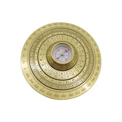 Mini Feng Shui Luo Pan Compass, Solid Brass Portable Bagua Compass with Rotating