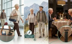 Folding Cane, Walking Poles with Adjustable Height, Canes for Men, Women and for