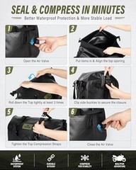 Waterproof Motorcycle Dry Bag—Ttail Saddle Luggage—4 Quick 30 Liters—4 Quick