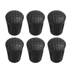 6 Pcs Black Spare Walking Stick Hiking Trekking Pole Rubber Ferrule Tips End Cap