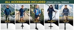 Carbon Fiber Trekking Poles 2-Pack – Lightweight Collapsible Hiking Sticks with