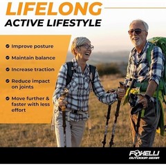 Lightweight Carbon Fiber Trekking Poles Adjustable Hiking Gear Shock Absorbent