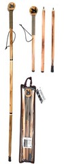 55″/3Pc Detachable Pine Wood Hiking Stick (Bear Design)