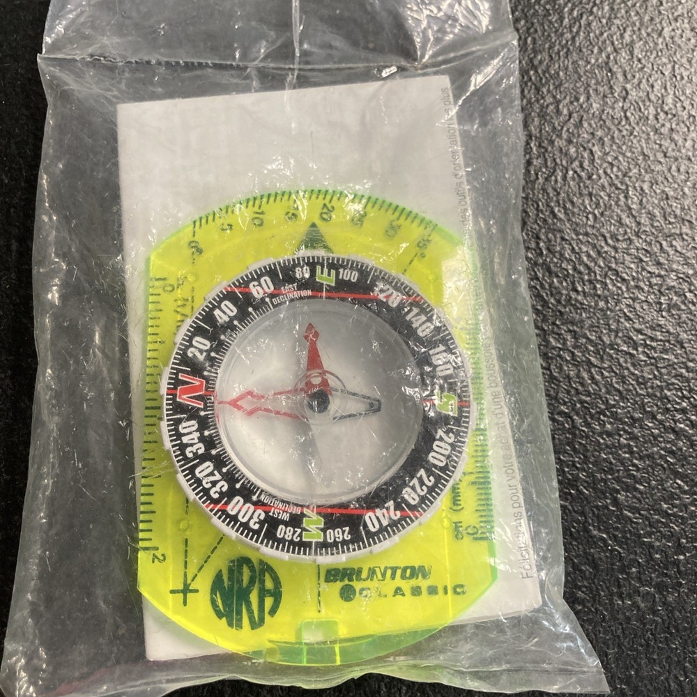 BRUNTON Classic Beginner Compass NRA Optic Green Baseplate Rotating Analog