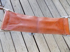 Aluminum SCOT SEAT Hunt Walk Camp Fish Golf ChairStool Leather VTG 1955 Ariz USA