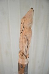 Walking Stick with Wolf Carving – Coyote – HardWood – Strong – Made in USA