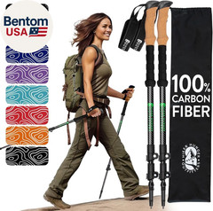100% Carbon Fiber Trekking Poles by USA Brand – Ultra Strong Lightweight Collaps