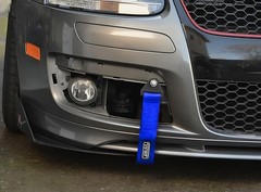 Fabric Tow Loop Strap Fixed Length for Front or Rear Bumper, High Blue