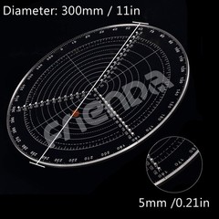 12″ Round Center Finder Compass – Lathe Tool, Circle Gauge, Acrylic Drawing Temp