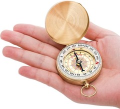 Luminous Copper Clamshell Compass – Accurate Navigation for Outdoor Activities