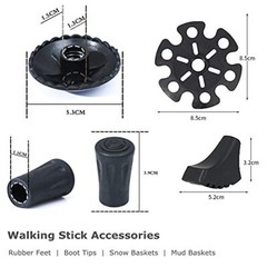 Walking Stick Tips Rubber 4pcs Trekking Pole Tips Replacement Rubber Feet For Hi