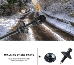 6 Pack Hiking Walking Sticks Rubber Tips, Snow Baskets, or Replacement Tips Prot