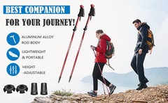 Collapsible Trekking Poles Folding Hiking Poles, Adjustable Height, Lightweight