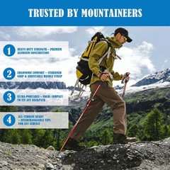 Collapsible Trekking Poles Folding Hiking Poles, Adjustable Height, Lightweight