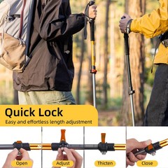 Collapsible Trekking Poles, Adjustable Lightweight Aluminum Hiking Poles, Sho…