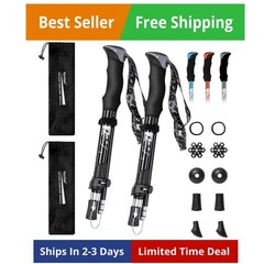 Trekking Poles – Aluminum 7075 Adjustable Walking Sticks with Quick Locks, Ex…